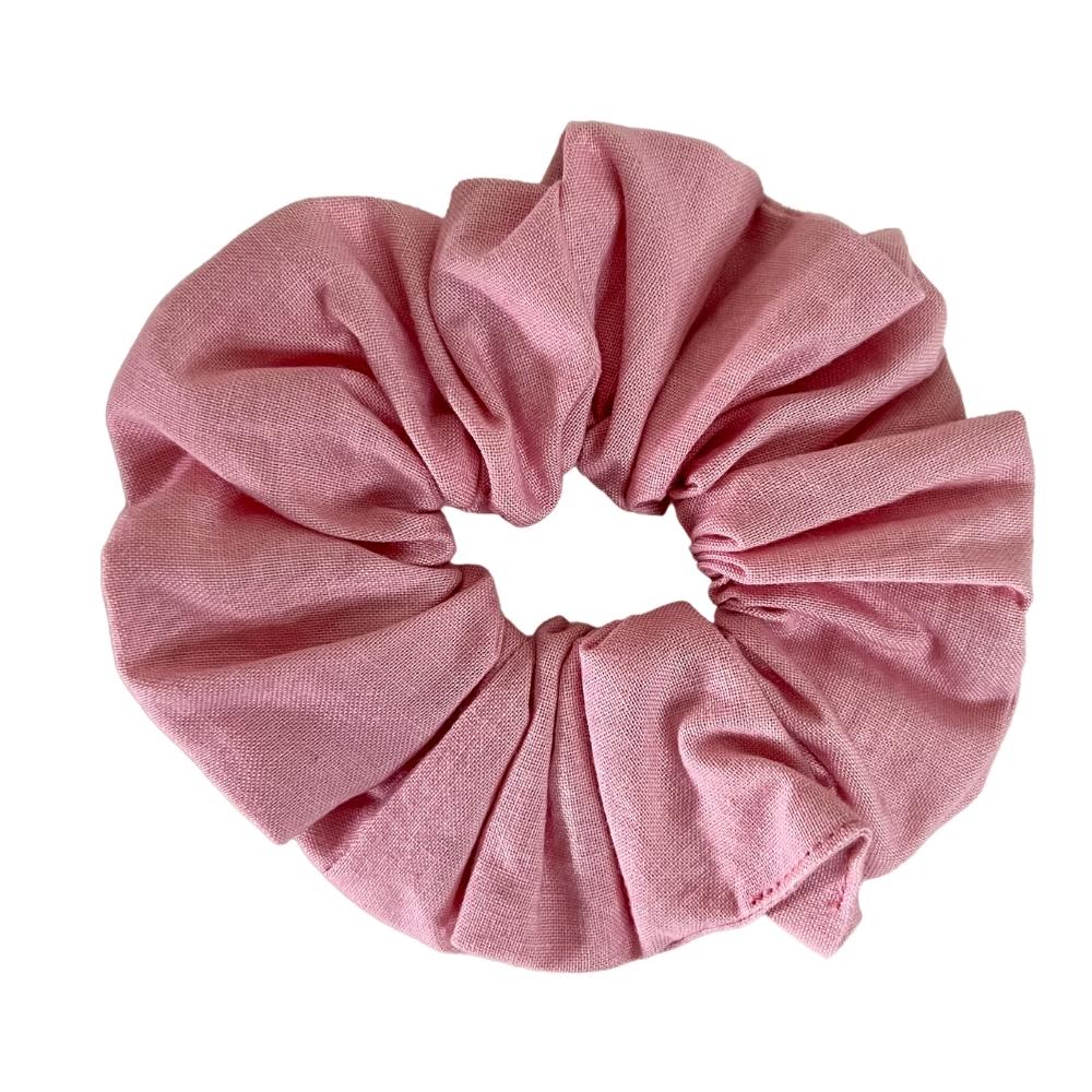 scrunchies in cotone artigianali rosa