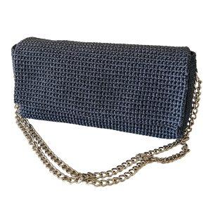 borsa uncinetto elegante grigio scuro